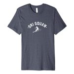 Mens Ski Squaw Distressed Premium Tee | Squaw Valley, Lake Tahoe Small Heather Blue