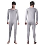 FITEXTREME Mens MAXHEAT Soft Fleece Long Johns Thermal Underwear Set LightGray S