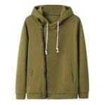 Womens Hoodie Sweatshirt Tops Zipper Long Sleeve Pullover Blouse Autumn Winter Sports Hiking Outdoor Clothing (Green, L)