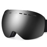 Gonex Oversized Ski Snow Goggles Anti-fog UV Protection with Frameless Double Spherical Lens for Skiing Snowboard Skate Winter Sports+ Goggle Case(Black Lens)