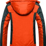 GEMYSE Men’s Mountain Waterproof Ski Snow Jacket Winter Windproof Rain Jacket (Orange Grey 01,Large)