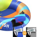 Snow Tube with Towable Leash, Airsfish 47” Inflatable Snow Sled for Kids and Adults Heavy Duty Cover Wear-Resistant & Antifreeze Material Sledding Tubes for Winter Skating Sports