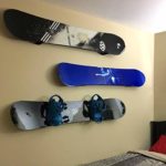 Mind and Action Solid Aluminum Snowboard Rack,Ski Wall Mount Display,Home and Garage Snowboard Storage (2 Pairs)
