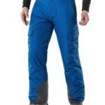 TSLA Men’s Rip-Stop Snow Pants Windproof Ski Insulated Water-Repel Bottoms, Snow Cargo(ykb83) – Blue, Large (Waist 32.5-35 Inch)