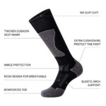 CelerSport 2 Pack Men’s Ski Socks for Skiing, Snowboarding, Cold Weather, Winter Performance Socks, Black+Grey, Shoe Size 7-9