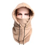 Balaclava Fleece Hood – Windproof Ski Mask – Heavyweight Cold Weather Winter Motorcycle, Ski & Snowboard Gear – Ultimate Protection from the Elements (Khaki)