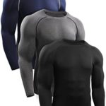 Neleus Men’s 3 Pack Workout Compression Long Sleeve Shirt,5035,Black,Grey,Navy Blue,US XL,EU 2XL