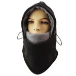 Miracu Heavyweight Balaclava Windproof Ski Face Mask, Women and Men Soft Fleece Winter Hat/Hood for Outdoor Sports,One Size,Black & Gray