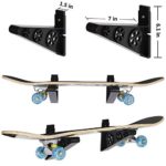 Skateboard Rack Premium Garage Skateboard Wall Rack Skateboard Hanger Skateboard Wall Mount Display For Single Skateboard, Longboard, Skis, Snowboards And Scooters, Black Garage Skateboard Storage