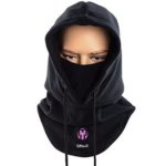 Tactical Balaclava Full Face Mask Fleece Warm Winter Outdoor Sports Mask Wind-resistant Hood Hat (Black)