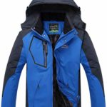 YXP Men’s Mountain Waterproof Ski Jacket Windproof Rain Jacket(Sky Blue,L)