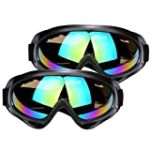 Ski Goggles UV Protection Over Glasses Motorcycle Skiing & Skating & Outdoor Sport for Men Women & Youth 2 PCS