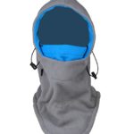 Tahbilk Balaclava Fleece Hood,Heavyweight Cold Weather Winter Motorcycle,Windproof Ski Mask,Ski&Snowboard Gear (Grey+Blue)