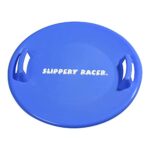 Slippery Racer Heavy-Duty Cold Resistant Downhill Pro Adults and Kids Plastic Outdoor Winter Saucer Disc Snow Sled with Handles, Blue
