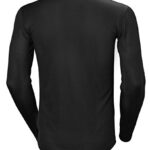 Helly Hansen Men’s Lifa Stripe Crew Lightweight Breathable Moisture Wicking Thermal Baselayer, 998 Black, Large