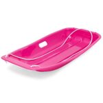 Best Choice Products 35in Kids Plastic Toboggan Snow Sled w/Pull Rope, 2 Handles, Pink