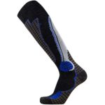 Pure Athlete High Performance Wool Ski Socks – Outdoor Wool Skiing Socks, Snowboard Socks (Black/Grey/Blue, Large)