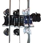Wall Mount Organizer Rack With 8 Hooks | Heavy Duty, Durable, Sturdy, Mountable & Multipurpose | For Snowboards, Skis, Snowshoes, Poles, Sports, Drying, Storage, Tools & More -Nozzco