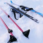 Kids Beginner Waxless Cross Country Skis Ages 6-10 with Step-In Bindings for ANY Boot and Adjustable Ski Poles – NO Ski Boots Required – Versatile Touring Equipment – Snow Skis for Youth New to Skiing