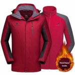 CAMEL CROWN Men’s Ski Jacket 3 in 1 Waterproof Winter Jacket Snow Jacket Windproof Hooded with Inner Warm Fleece Coat