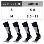 CelerSport 2 Pack Women’s Ski Socks for Skiing, Snowboarding, Cold Weather, Winter Performance Socks for Kids Youth Girls Boys, Black+Grey, Small