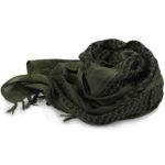 Auwer® 100% Cotton Military Scarves Arab Tactical Desert Army Keffiyeh Scarf Shawl For Men (Army Green)