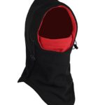 Tahbilk Balaclava Fleece Hood,Heavyweight Cold Weather Winter Motorcycle,Windproof Ski Mask,Ski&Snowboard Gear (Black+RED2)