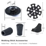 Walking Stick Tips 4 Pack Trekking Pole Tips Replacement- Rubber Feet for Hiking Poles | Rubber Tip