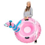 JOYIN 47” Inflatable Flamingo Snow Tube, Heavy-Duty Snow Tube for Sledding, Great Inflatable Snow Tubes for Winter Fun and Family Activities