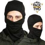 Balaclava – Windproof Ski Mask – Cold Weather Face Mask for Skiing, Snowboarding, Motorcycling & Winter Sports. Ultimate Protection from The Elements. Fits Under Helmets (2-Pack, Black)