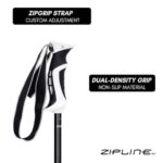 Zipline Lollipop 14.0 Graphite Carbon Composite Ski Poles – Lightweight Ergonomic Grip, Vibration Dampening, Groomers and Freestyle. Choice of Olympic Skiers (Black Liquorice, 48″ in./122 cm)