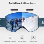 Extremus Cornice Ski Goggles with Wide-View Quick-Change Cylindrical Lens, 100% UV Protection Snow Goggles, Helmet-Compatible, OTG, Anti-Fog & Double-Water Resistant