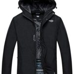 Wantdo Men’s Skiing Fleece Jacket Hooded Mountain Rainwear Winter Coat Black M
