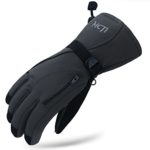 MCTi Waterproof Mens Ski Gloves Winter Warm 3M Thinsulate Snowboard Snowmobile Cold Weather Gloves Grey Medium