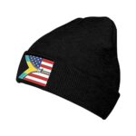 USA American Bahamas Flag Knit Beanie Hat Winter Fall Headwear for Men Women Warm Stocking Skull-Cap for Cold Weather Skate