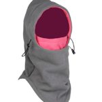 Balaclava Fleece Hood,Heavyweight Cold Weather Winter Motorcycle,Windproof Ski Mask,Ski&Snowboard Gear(gray/rose)