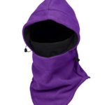 Warm Fleece Balaclava Ski Bike Full Face Mask Neck Warmer Winter Sports Cap (Purple+Black)