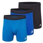 New Balance Men’s 6″ Boxer Brief Fly Front with Pouch, 3-Pack,Black/Laser Blue/Team Royal, Medium (32″-34″)