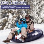 NZQXJXZ Snow Tube, 47 Inch Sledding Tubes for Winter Fun, Heavy Duty Snow Sled Tube for Kids and Adults, Thicker Material Snow Sledding, Inflatable Snow Tubes