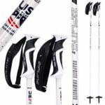 Ski Poles Carbon Composite Graphite – Zipline Blurr 16.0 U.S. Ski Team Official Ski Pole (Downhill/Mens/Womens/Kids/Junior/Freestyle/Racing) (White, 50″ in. / 127 cm)