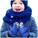 Kids Waterproof Snow Mittens Winter Gloves, Winter Outdoor Sports Snowboard Mittens Ski Mittens Warm Gloves for 3-5T Boys Girls