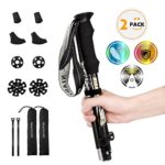 Trekking Poles for Hiking Poles Collapsible Lightweight – 2 Pack Adjustable Walking Hiking Sticks collapsible, Walking Trekking Trail Poles Aluminum Ski Poles with EVA Foam Handle for Women Men Backpa
