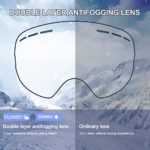 JOJO LEMON Ski Goggles for Men Women Snowboard OTG Goggles for Youth Winter Skiing Sport Goggles Uv Protection Anti Fog VLT 22%