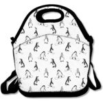 Starmiami Skiing Penguins On Snowboards Lunch Bag Tote Handbag Lunch Boxes For Adults, Kids, Girls, And Women
