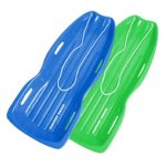 Slippery Racer Downhill Toboggan Snow Sled, Twin Pack – 1 – Blue / 1 – Green