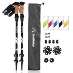 TrailBuddy Trekking Poles – 2-pc Pack Adjustable Hiking or Walking Sticks – Strong, Lightweight Aluminum 7075 – Quick Adjust Flip-lock – Cork Grip, Padded Strap – Free Bag, Accessories (Raven Black)