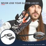 XMJY Men’s Ski Glove Leash – 1 Pair Ski Glove Wrist Straps, Elastic Glove Straps for Skiing, Perfect Mountaineering & Ski Accessories for Hanging Glove (Size 8-11)