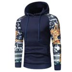 Gillberry Mens T Shirt, Men’s Camouflage Long Sleeve Print Hooded Tops Jacket Coat Outwear (Navy, (US) XL=Asian XXL)