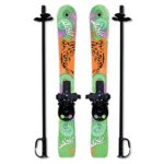Sola Winnter Sports Kid’s Beginner Snow Skis and Poles with Bindings Age 2-4 (Tiger)