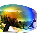 Odoland large spherical frameless ski goggles for men and women, s2 otg double lens goggles for skiing, snowboaring, snowmobile, uv400 protection and anti-fogging